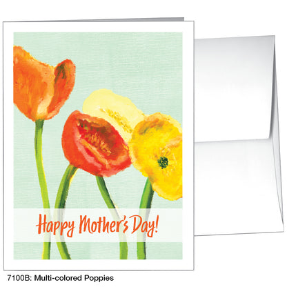 Multi-Colored Poppies, Greeting Card (7100B)
