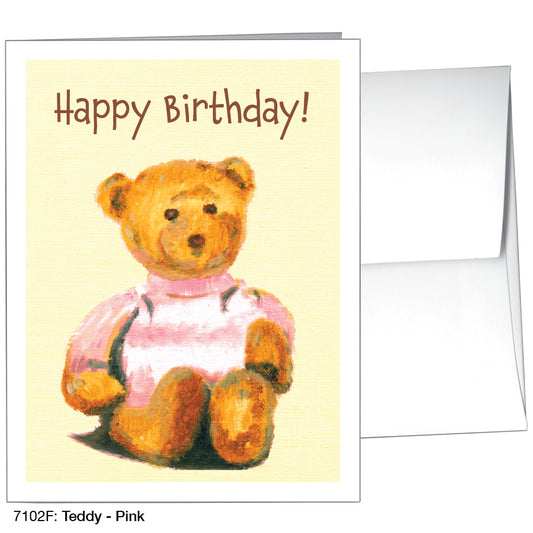 Teddy - Pink, Greeting Card (7102F)