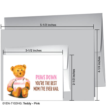 Teddy - Pink, Greeting Card (7102HG)