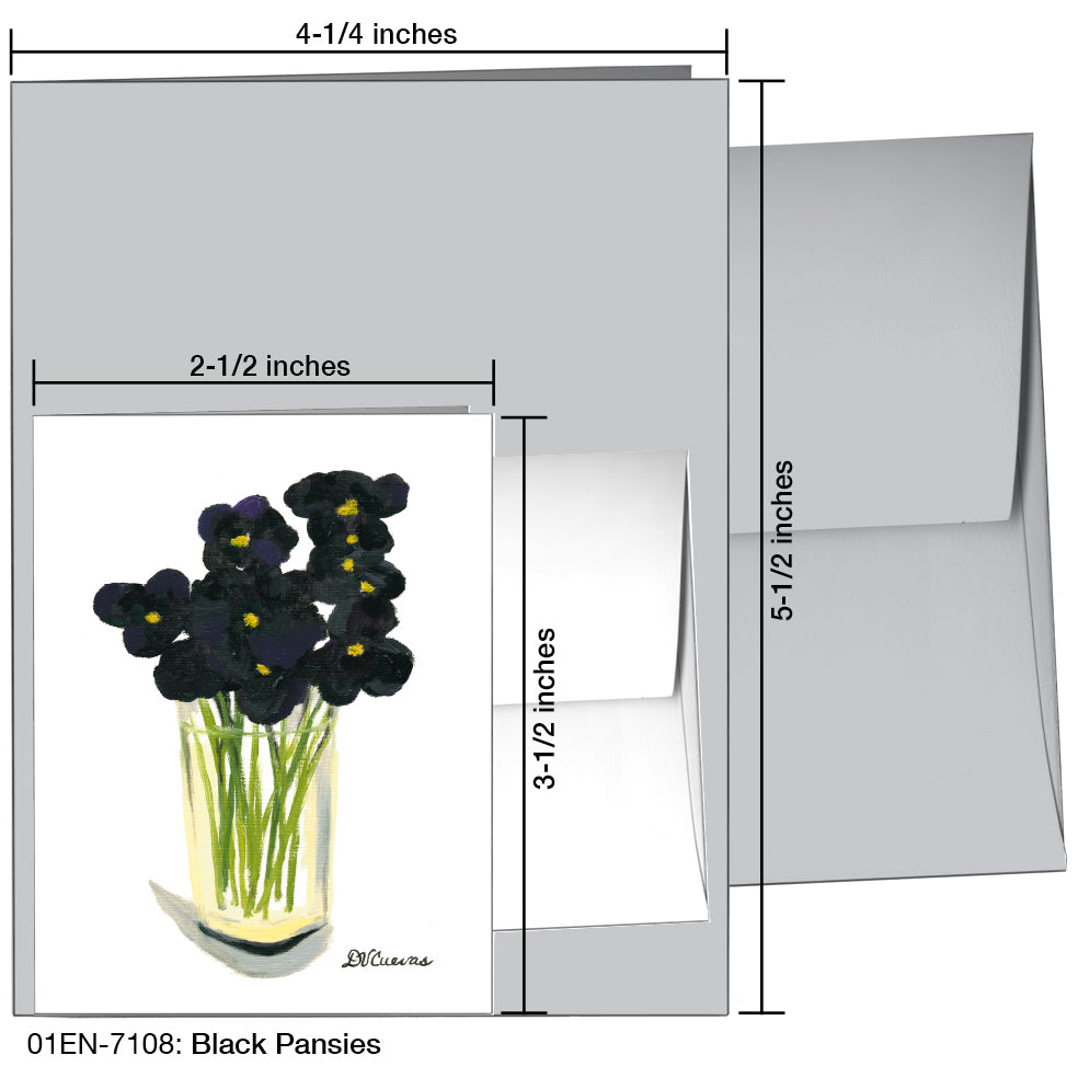 Black Pansies, Greeting Card (7108)
