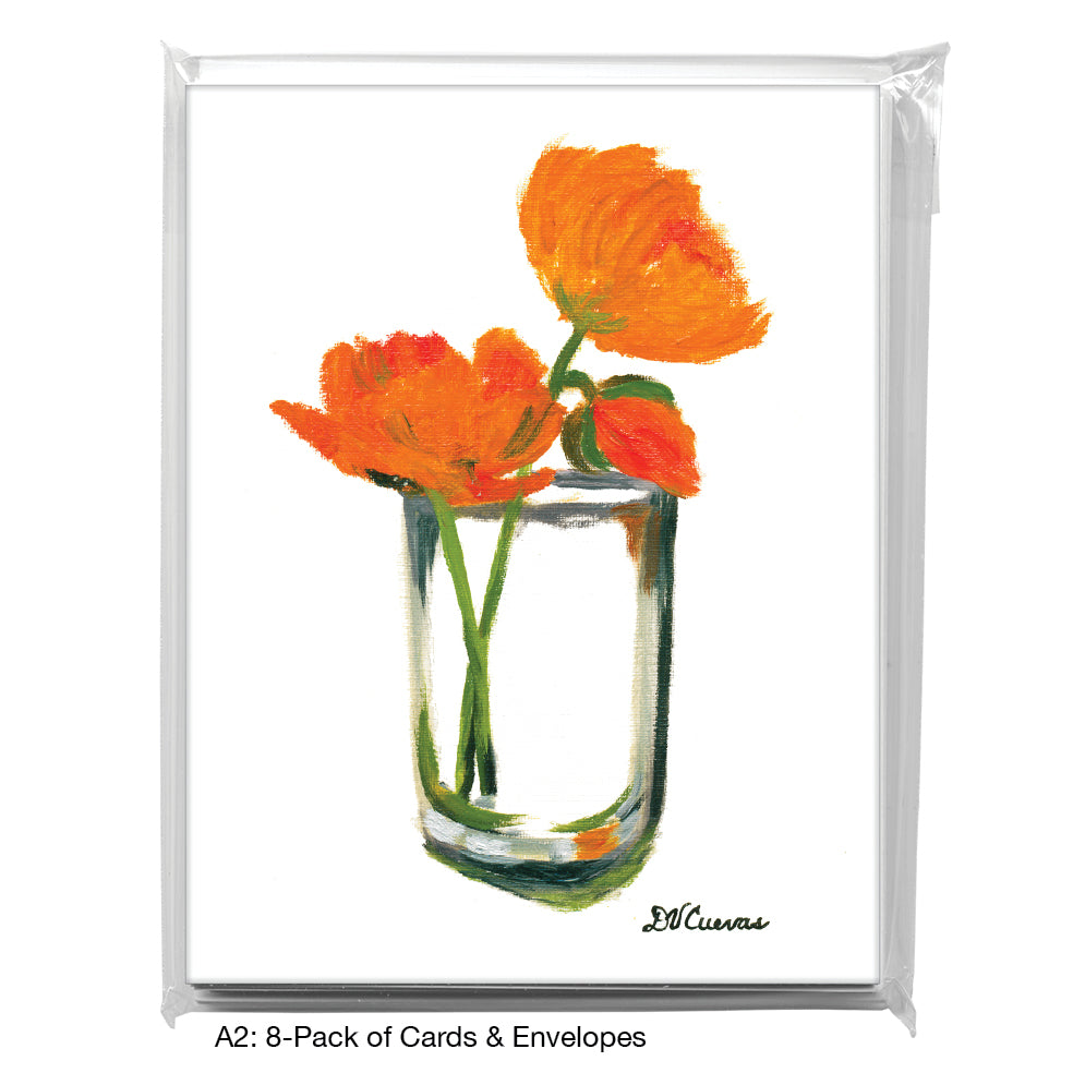 Poppies In Glass, Greeting Card (7110)