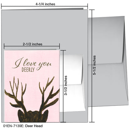 Deer Head, Greeting Card (7139E)