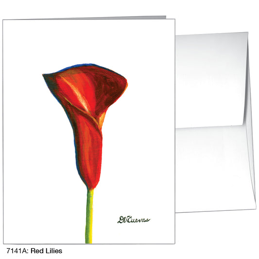 Red Lilies, Greeting Card (7141A)
