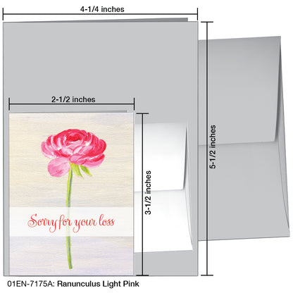 Ranunculus Light Pink, Greeting Card (7175A)