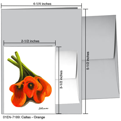 Callas - Orange, Greeting Card (7189)