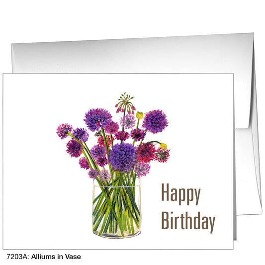 Alliums In Vase, Greeting Card (7203A)