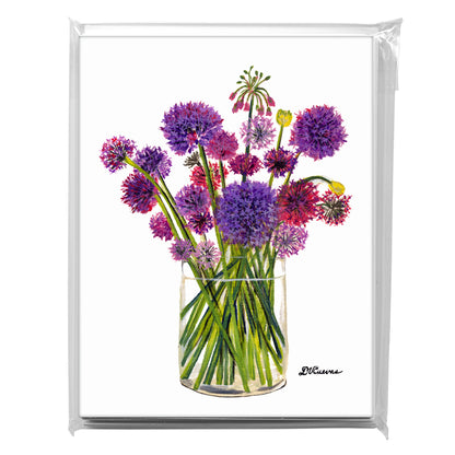 Alliums In Vase, Greeting Card (7203)