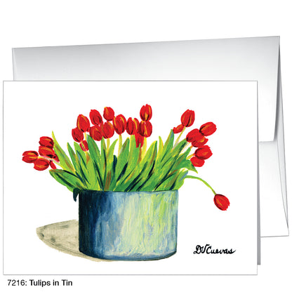 Tulips In Tin, Greeting Card (7216)