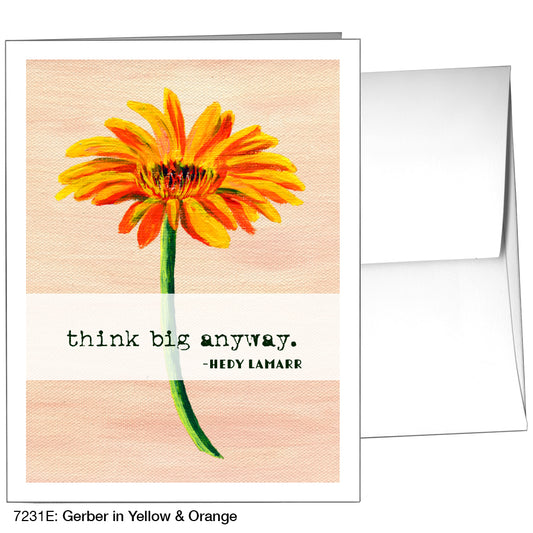 Gerber In Yellow & Orange, Greeting Card (7231E)