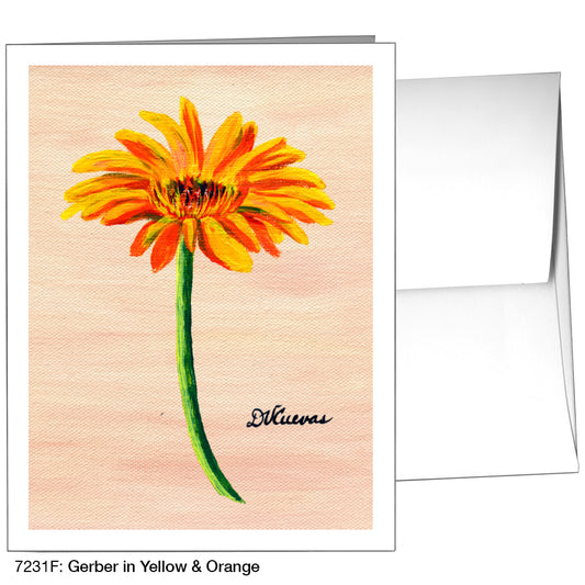 Gerber In Yellow & Orange, Greeting Card (7231F)