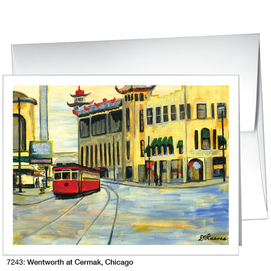 Wentworth At Cermak, Chicago, Greeting Card (7243)