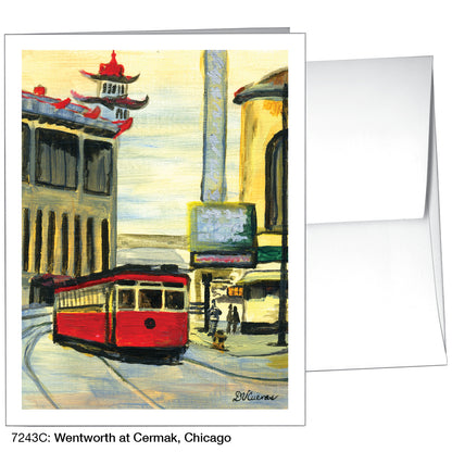 Wentworth At Cermak, Chicago, Greeting Card (7243C)