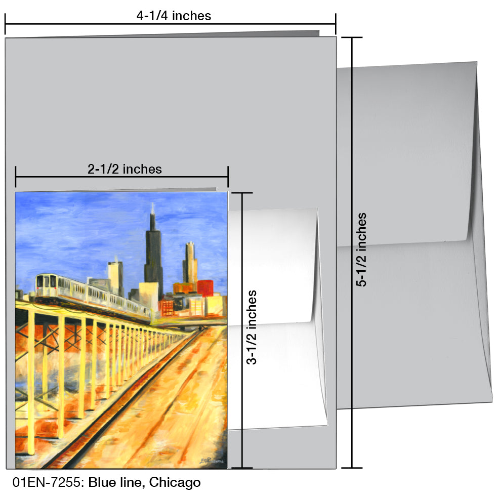 Blue Line, Chicago, Greeting Card (7255)