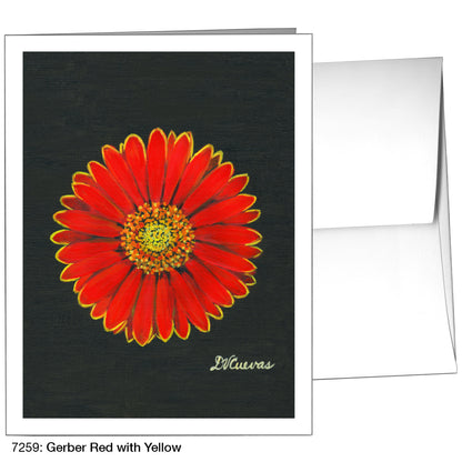 Gerber Red With Yellow, Greeting Card (7259)
