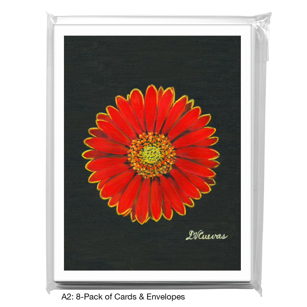 Gerber Red With Yellow, Greeting Card (7259)