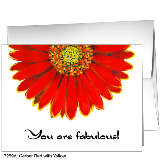 Gerber Red With Yellow, Greeting Card (7259A)
