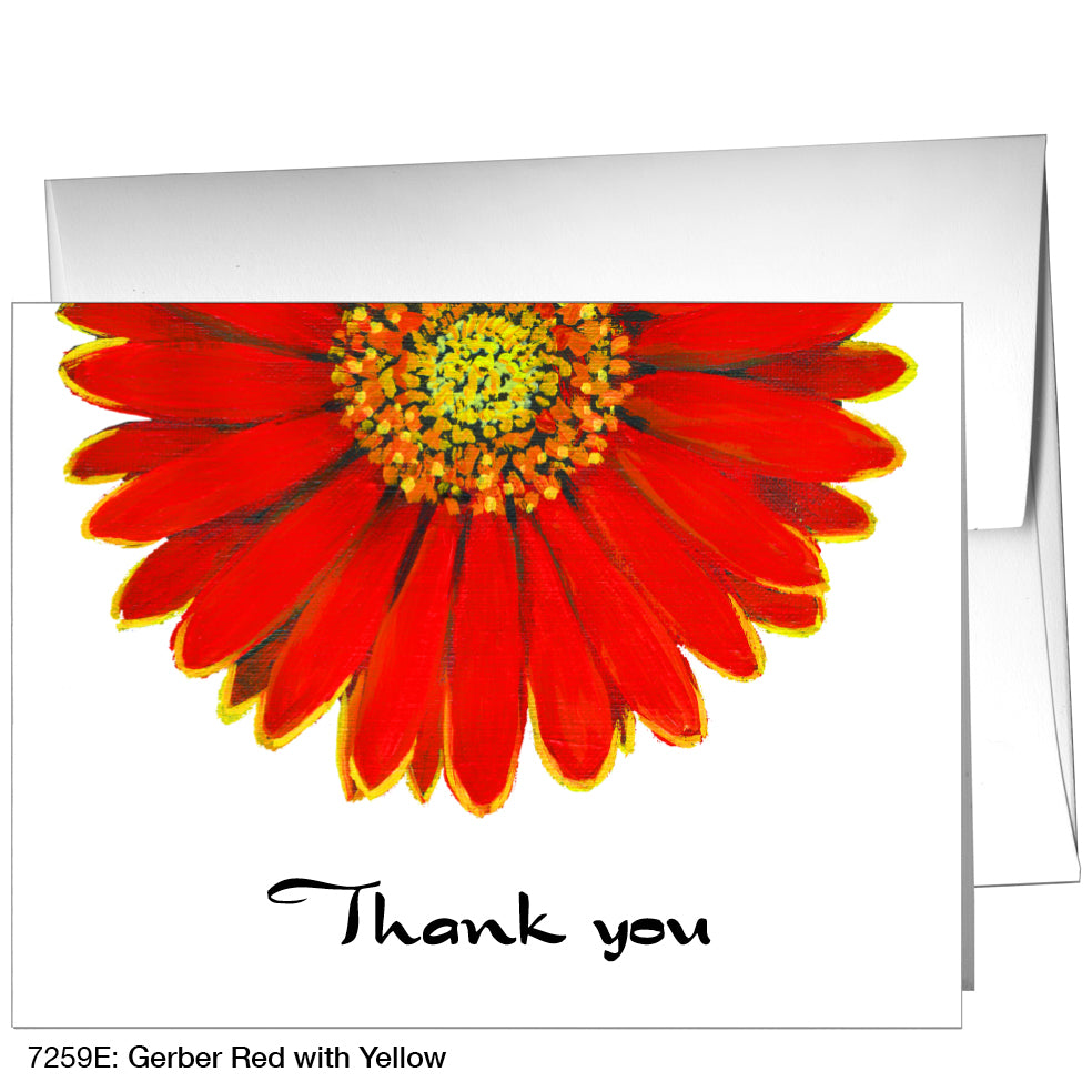 Gerber Red With Yellow, Greeting Card (7259E)