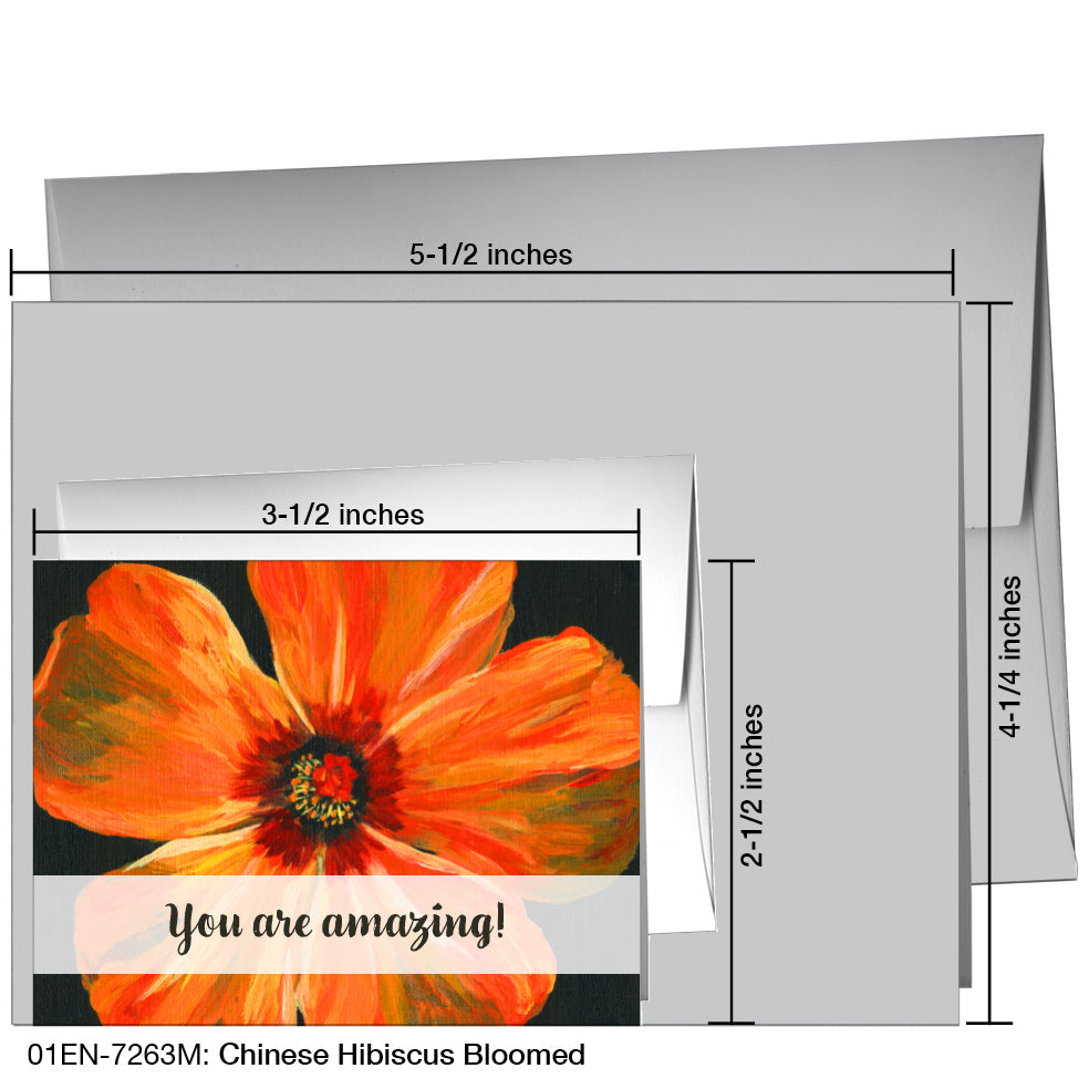 Chinese Hibiscus Bloomed, Greeting Card (7263M)