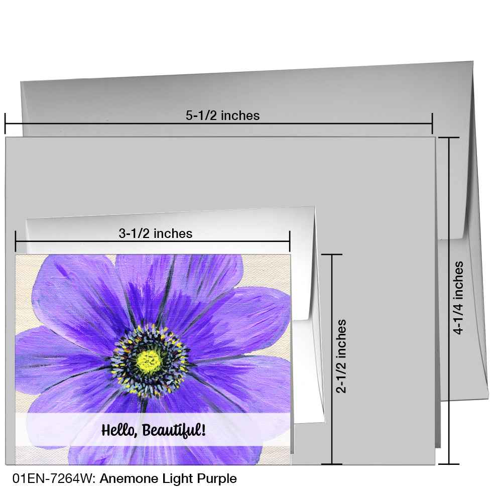 Anemone Light Purple, Greeting Card (7264W)