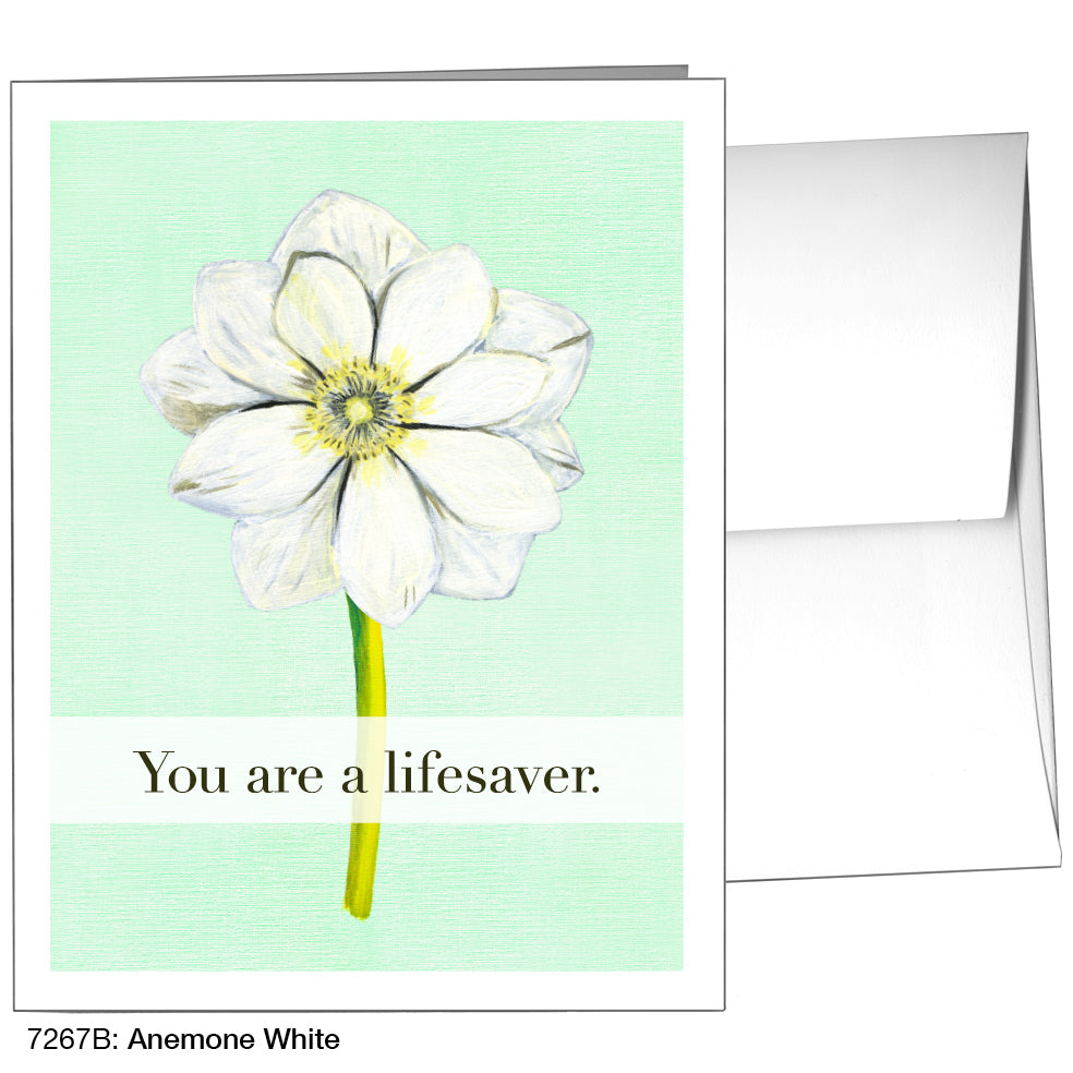 Anemone White, Greeting Card (7267B)