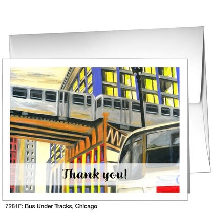 Bus Under Tracks, Chicago, Greeting Card (7281F)