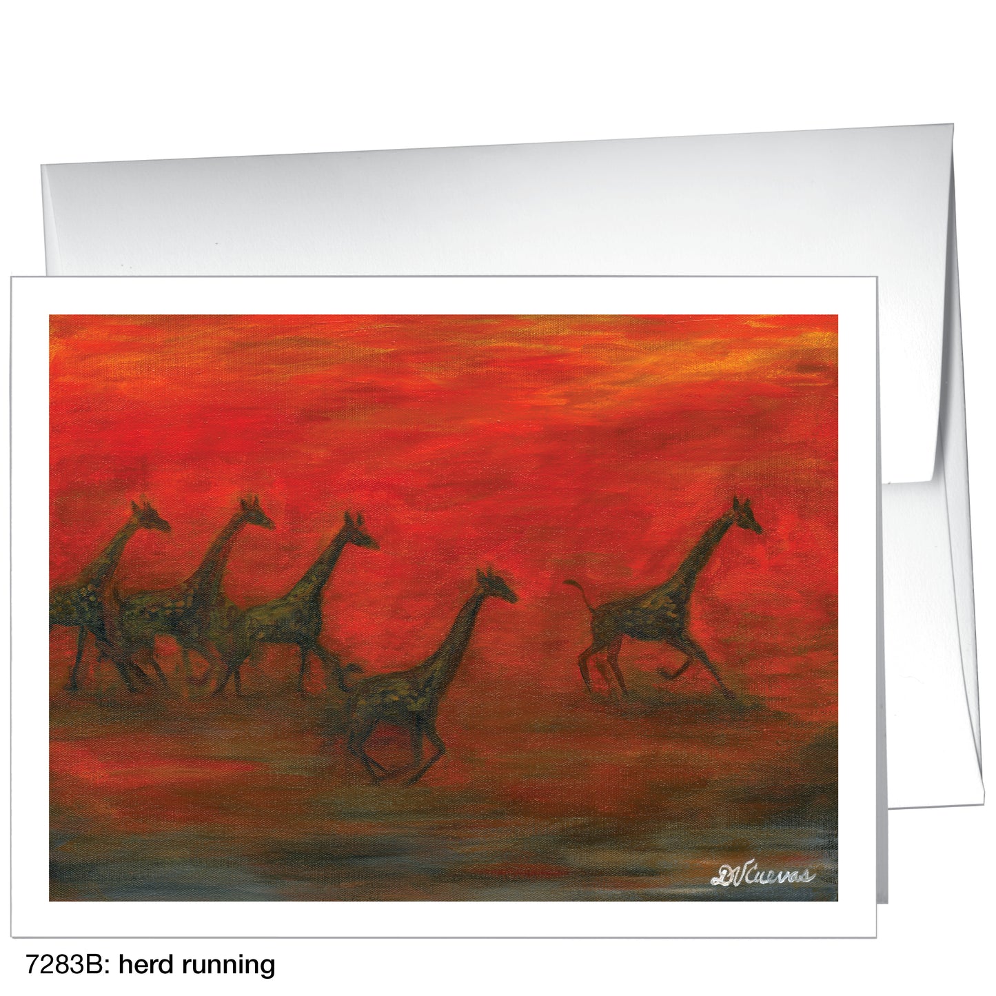 Herd Running, Greeting Card (7283B)