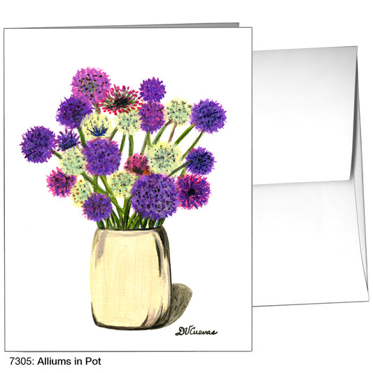 Alliums In Pot, Greeting Card (7305)