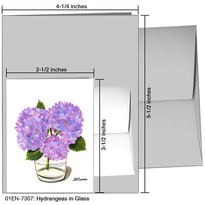 Hydrangeas In Glass, Greeting Card (7307)