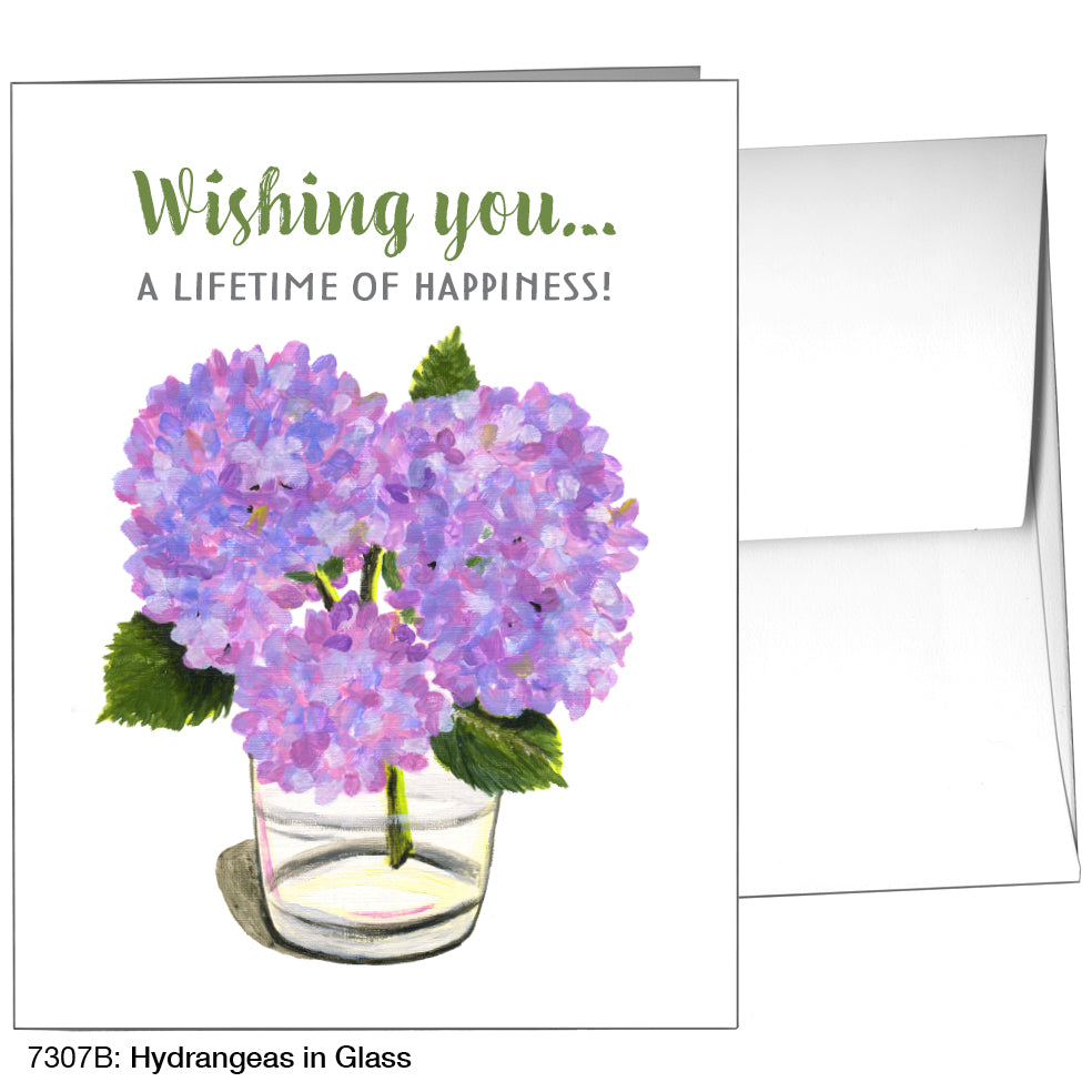 Hydrangeas In Glass, Greeting Card (7307B)