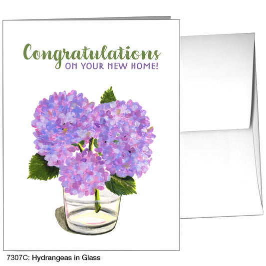 Hydrangeas In Glass, Greeting Card (7307C)