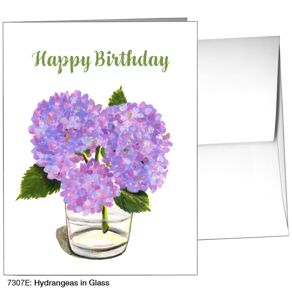 Hydrangeas In Glass, Greeting Card (7307E)