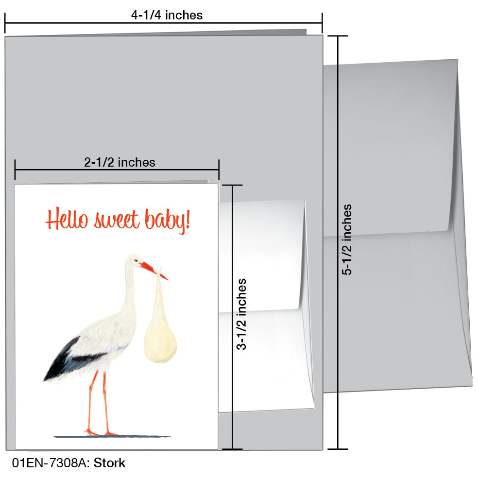 Stork, Greeting Card (7308A)