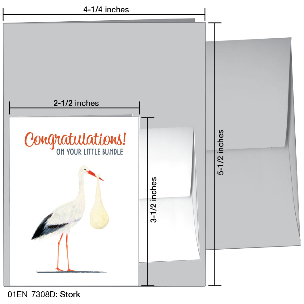 Stork, Greeting Card (7308D)