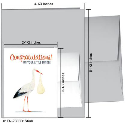 Stork, Greeting Card (7308D)