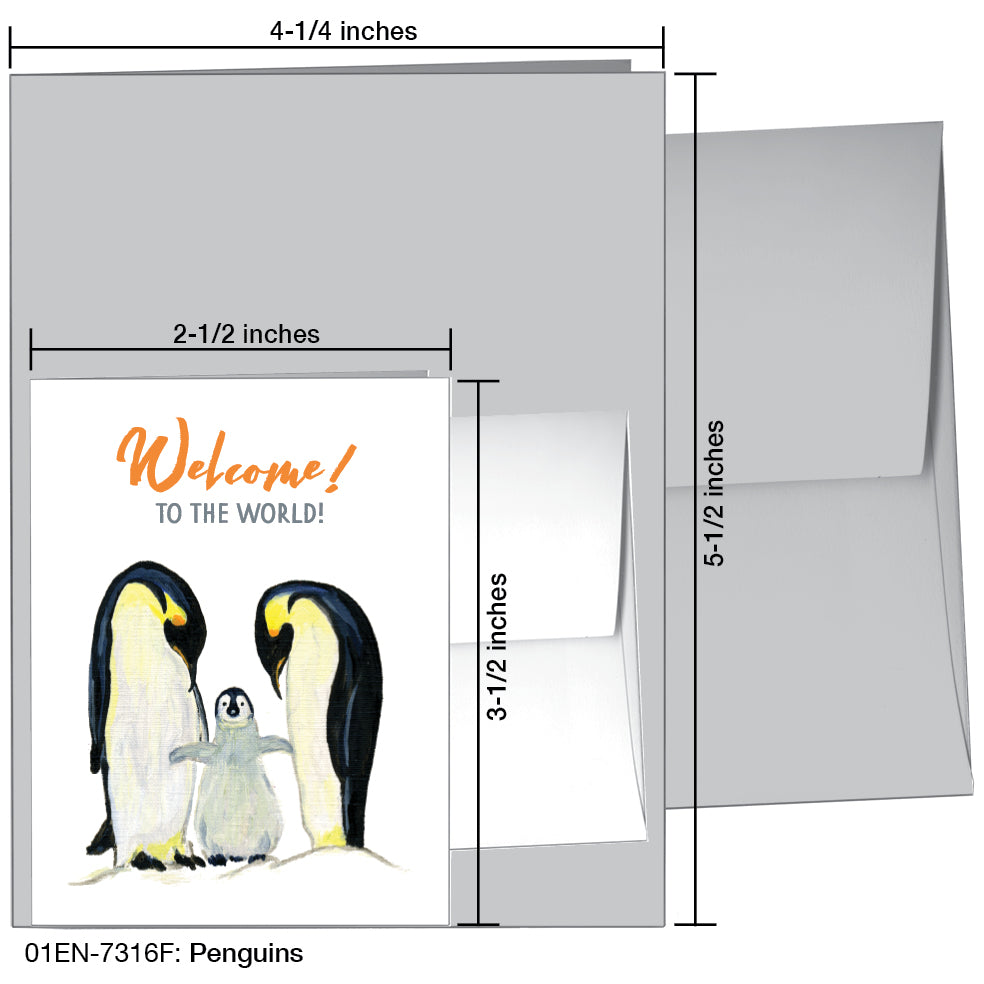 Penguins, Greeting Card (7316F)
