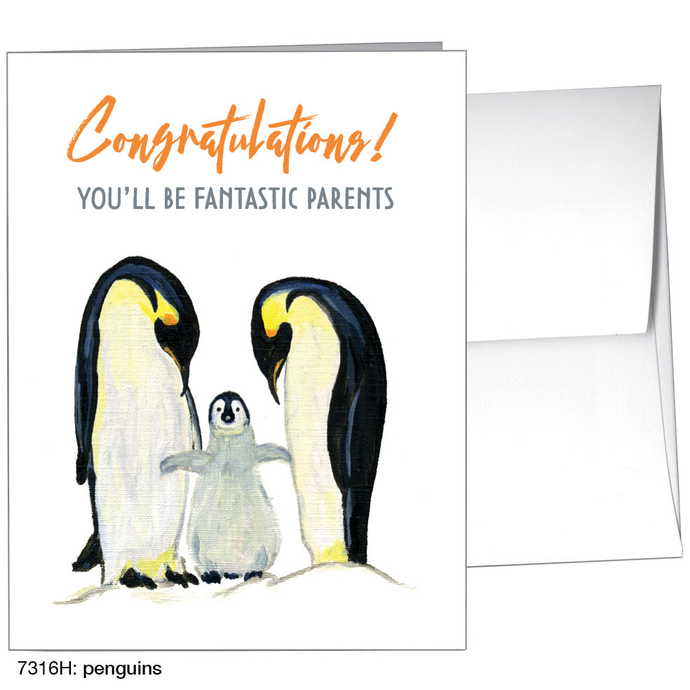 Penguins, Greeting Card (7316H)