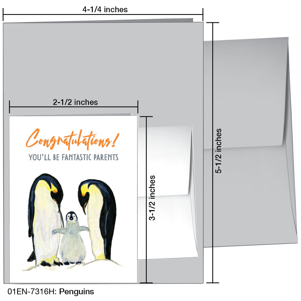 Penguins, Greeting Card (7316H)