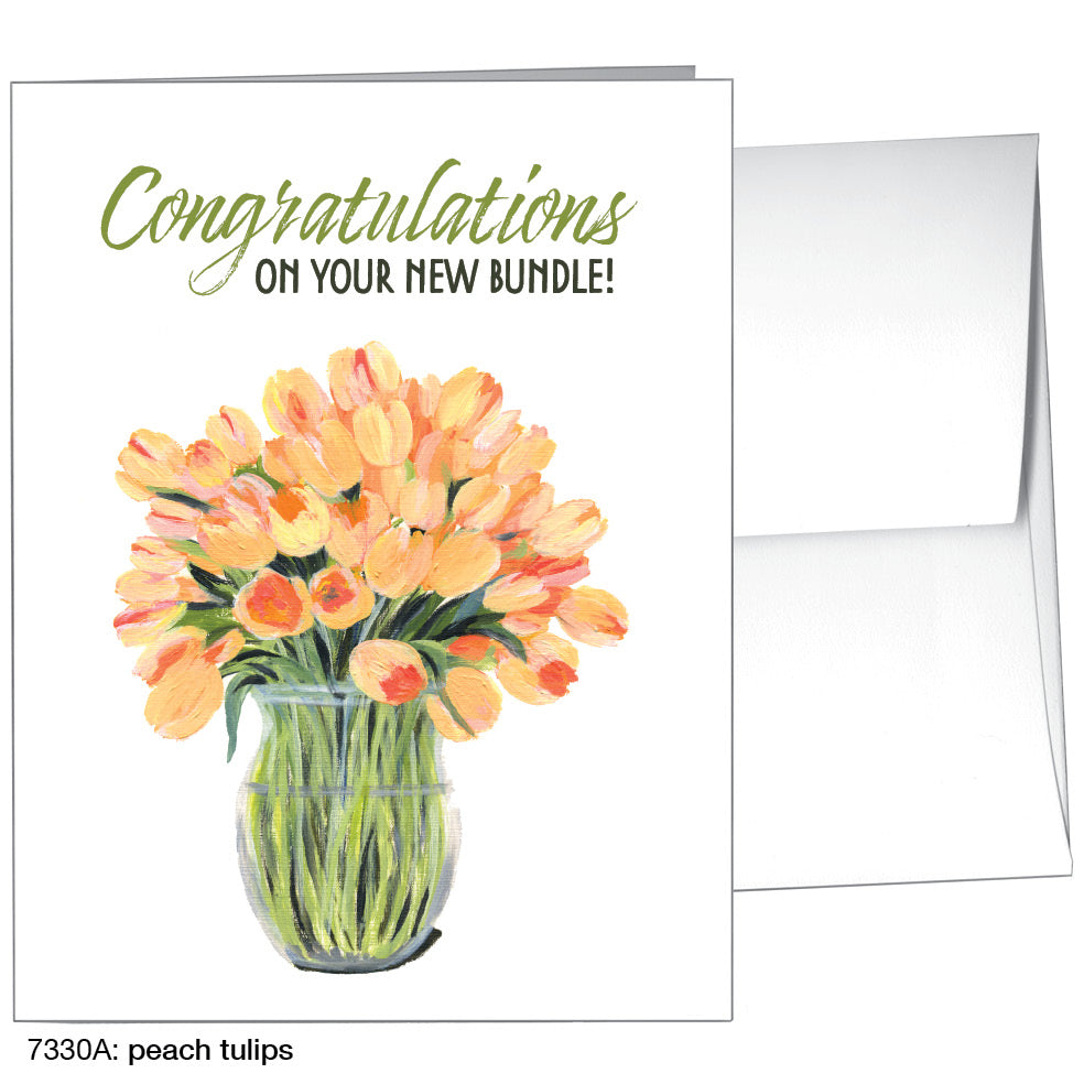 Peach Tulips, Greeting Card (7330A)