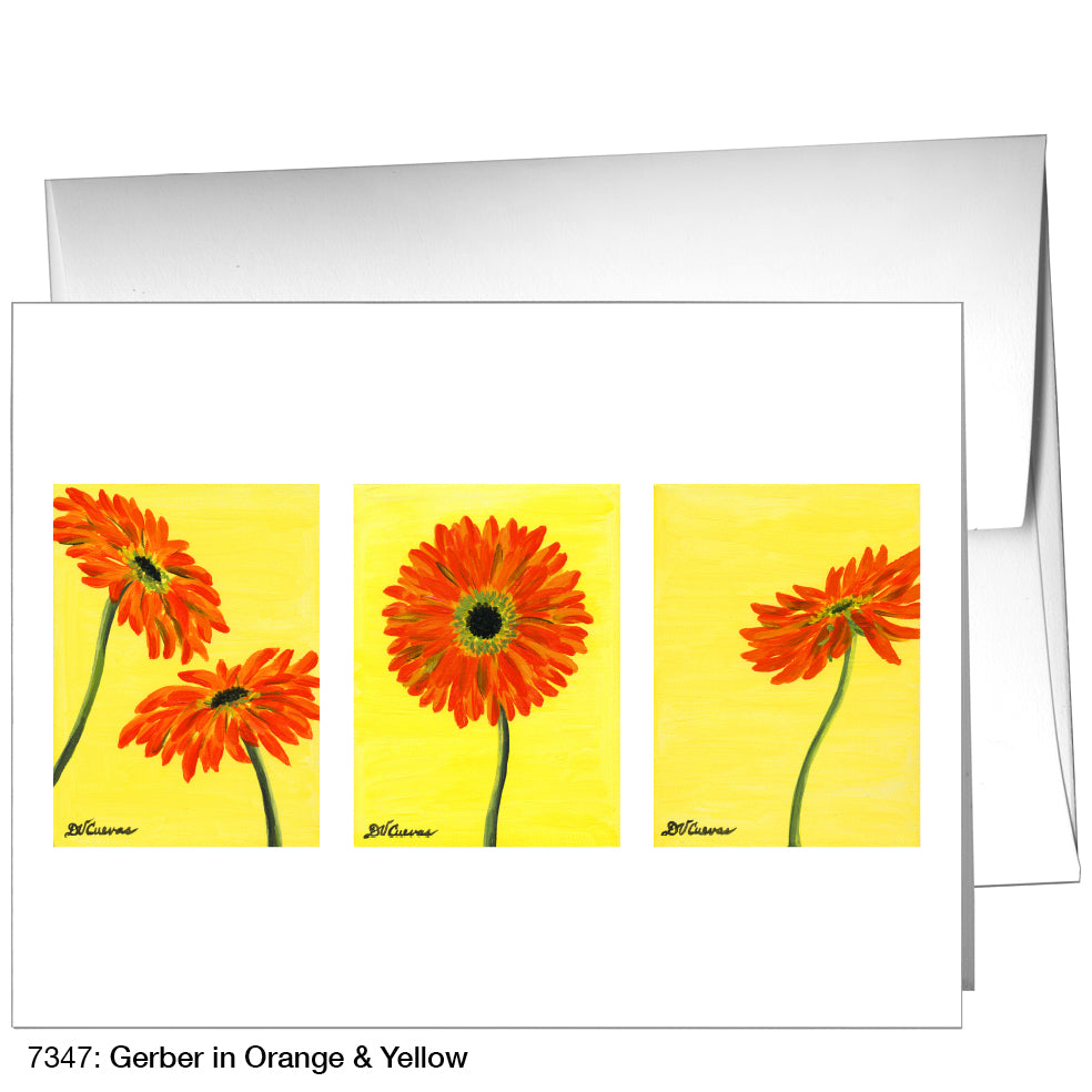 Gerber In Orange & Yellow, Greeting Card (7347)