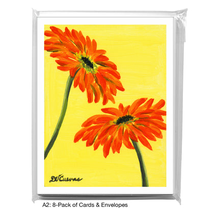 Gerber In Orange & Yellow, Greeting Card (7347A)