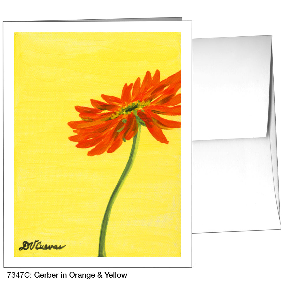 Gerber In Orange & Yellow, Greeting Card (7347C)