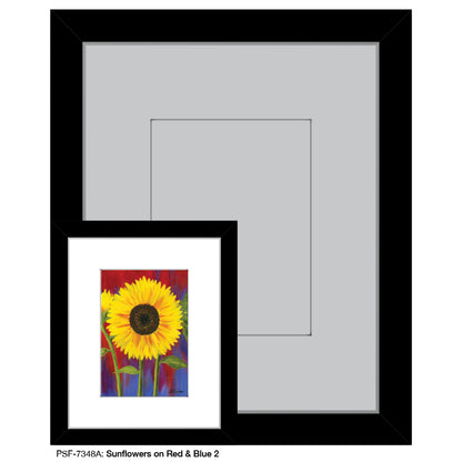 Sunflower on Red & Blue 2, Print (#7348A)