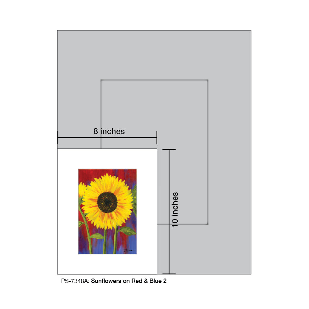 Sunflower on Red & Blue 2, Print (#7348A)