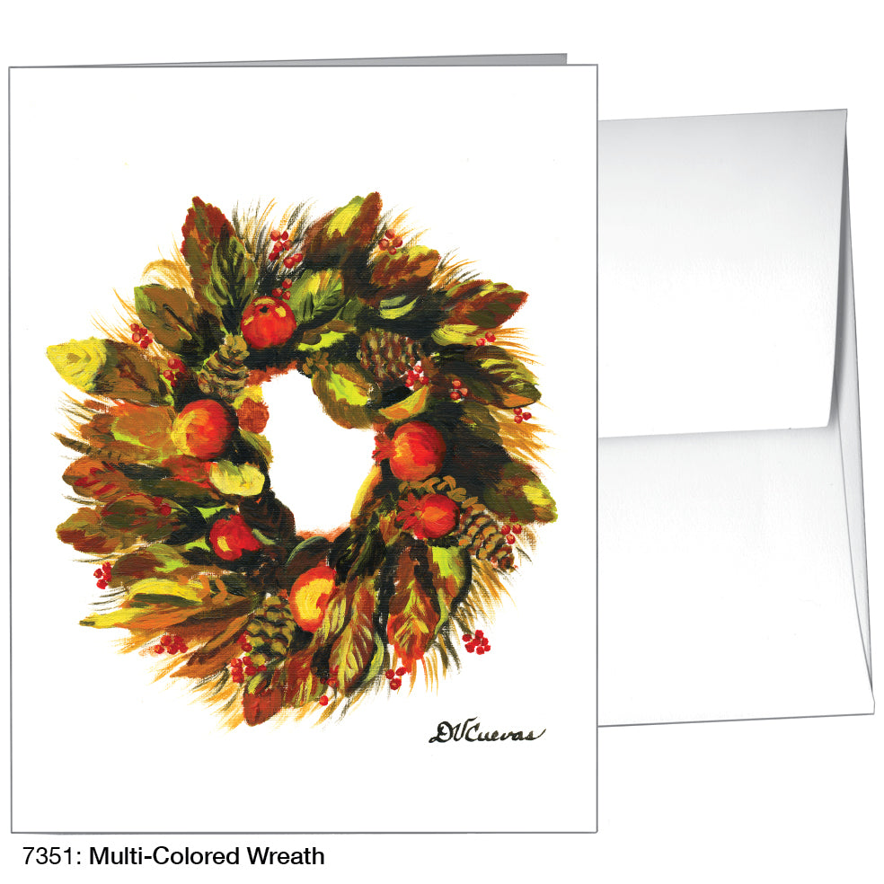 Multi-Colored Wreath, Greeting Card (7351)