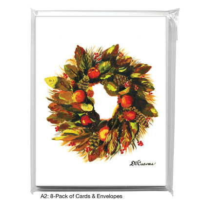 Multi-Colored Wreath, Greeting Card (7351)