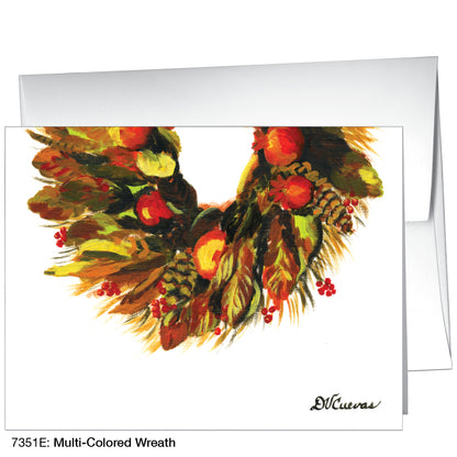 Multi-Colored Wreath, Greeting Card (7351E)
