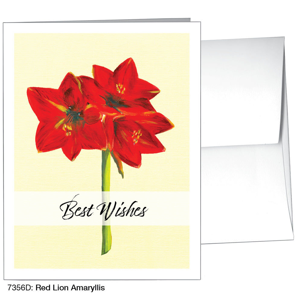 Red Lion Amaryllis, Greeting Card (7356D)