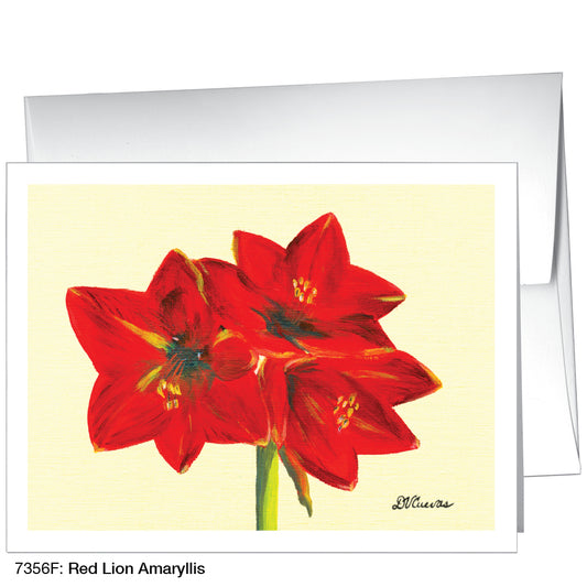 Red Lion Amaryllis, Greeting Card (7356F)