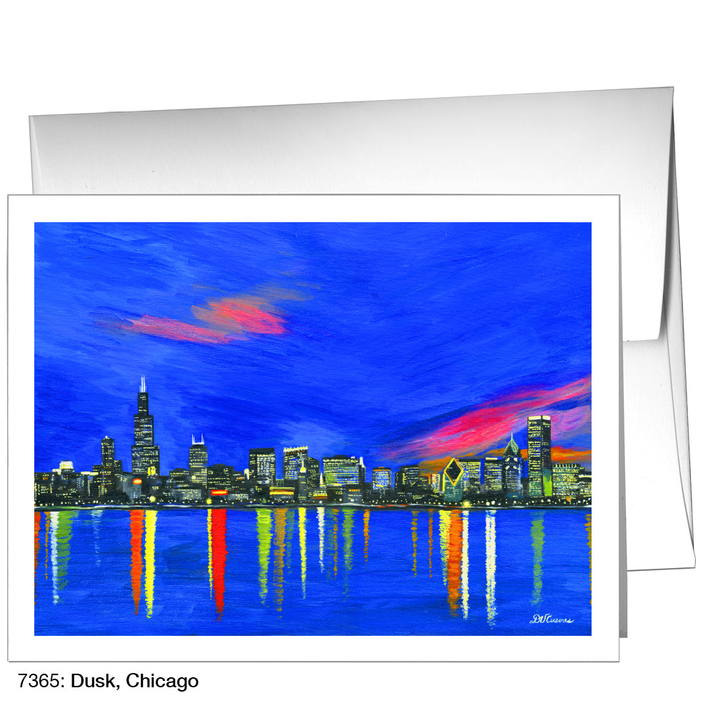 Dusk, Chicago, Greeting Card (7365)