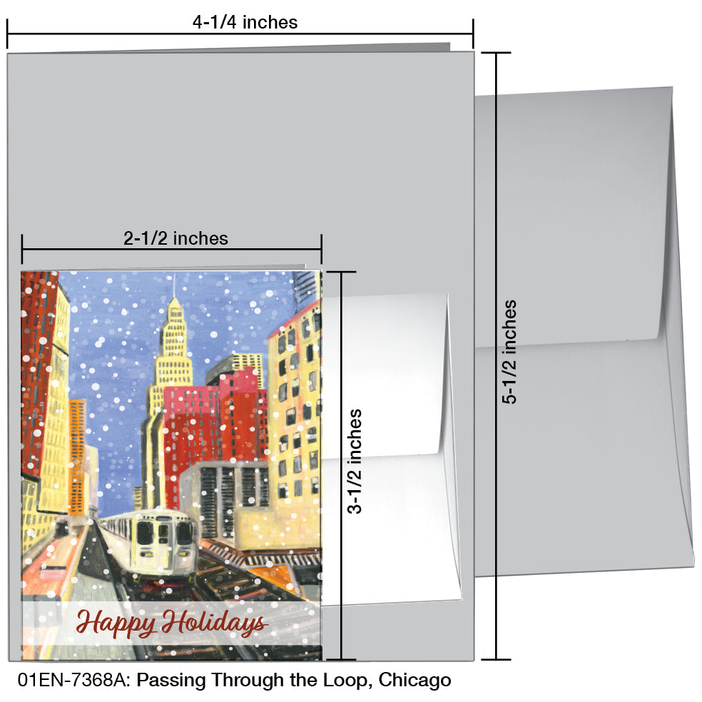 Passing Through The Loop, Chicago, Greeting Card (7368A)